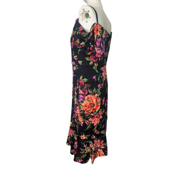 SIENA Lace Floral Print Off-The-Shoulder Neck Short Sleeve Sheath Midi Dress 10 - Picture 4 of 8